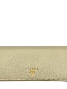 Prada Saffiano Metal Long Wallet Cera Beige